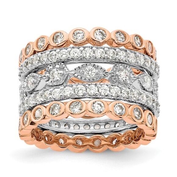 Brand New 5 Peice Eternity Band Ring Set - Picture 4 of 4